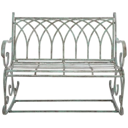 Safavieh 43.3 x 32.6 x 36.6 in. Ressi Rock Bench, Antique & Dark Green PAT5021D